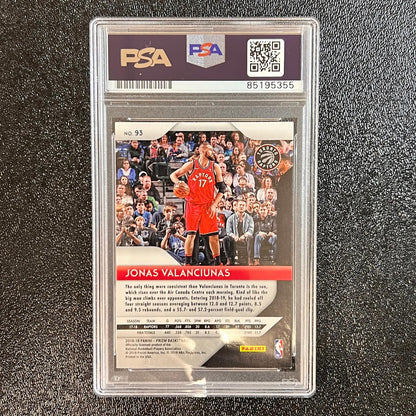 2018-19 Panini Prizm Black #93 Jonas Valanciunas Signed Card AUTO 10 PSA Slabbed
