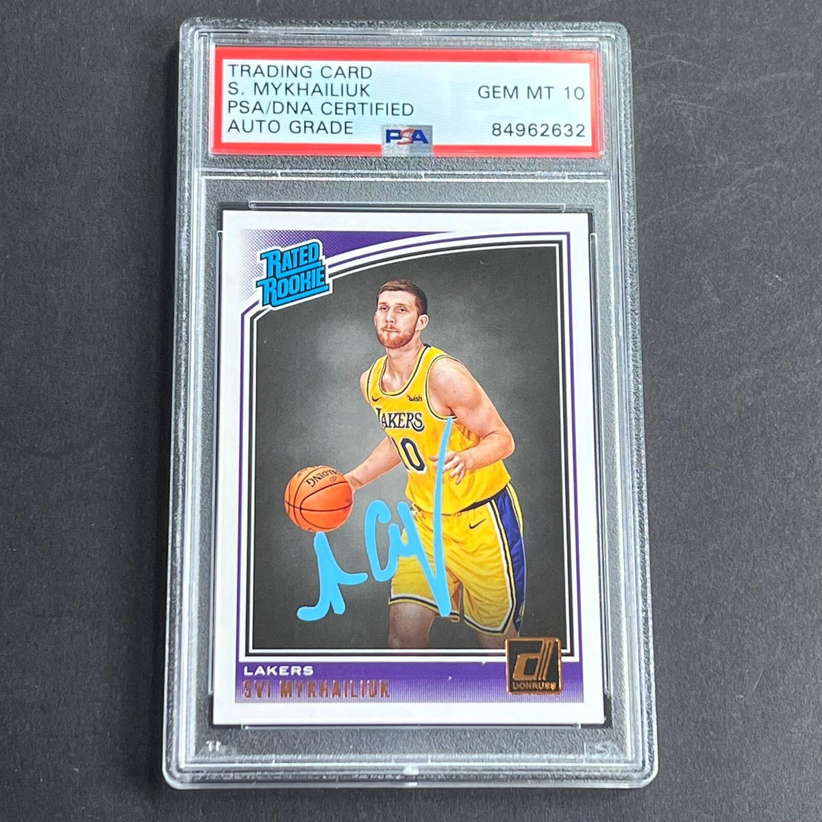 2018-19 Panini Donruss #193 Svi Mykhailiuk Signed Card AUTO 10 PSA Slabbed RC La