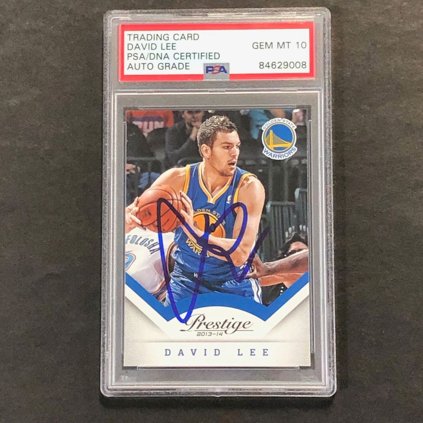 2013-14 Panini Prestige #18 David Lee Signed Card AUTO 10 PSA Slabbed Warriors