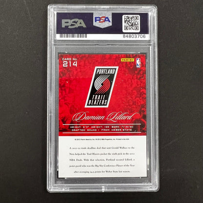 2012-13 Panini Prestige #214 Damian Lillard Signed Card AUTO 10 PSA Slabbed Trai