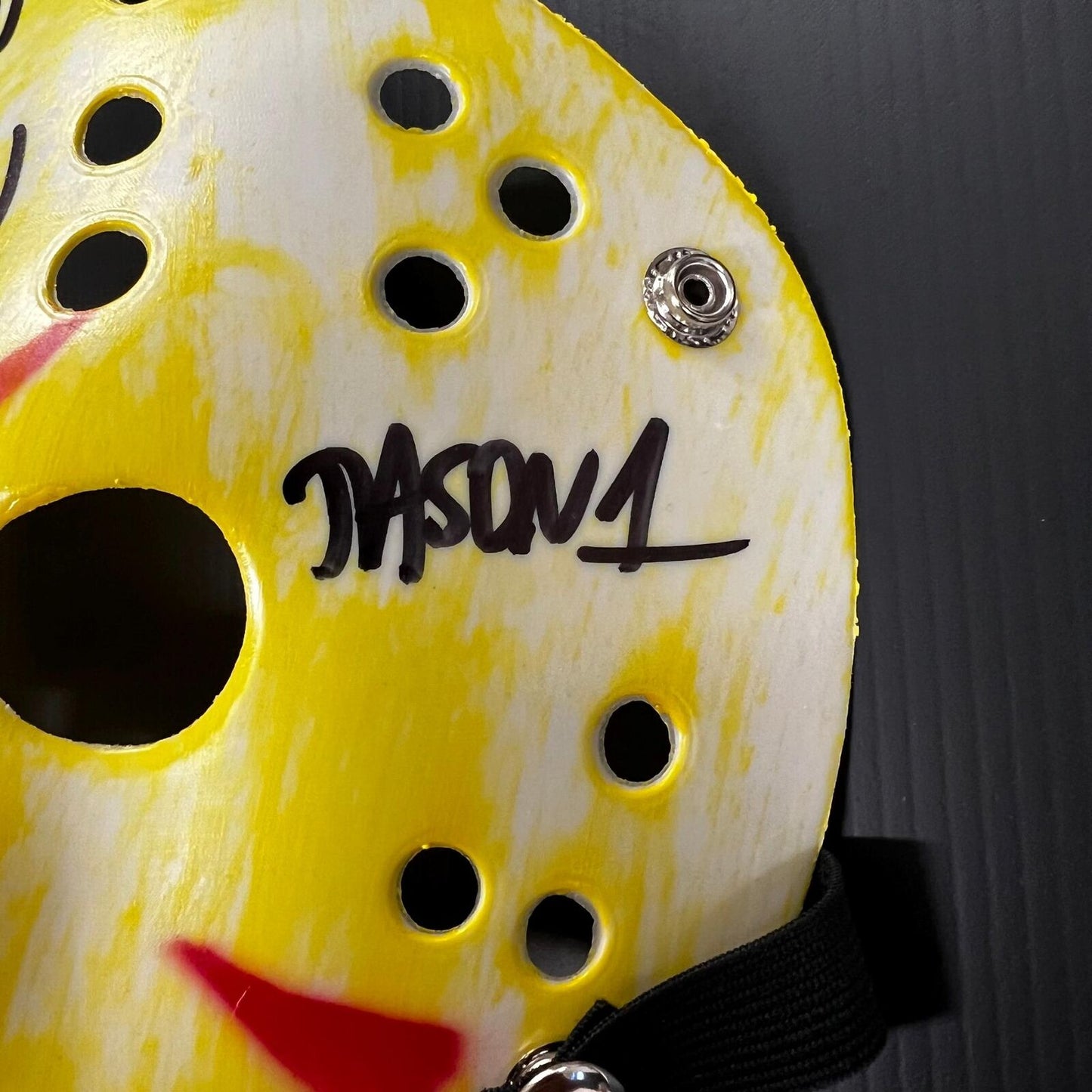 Ari Lehman Signed Mask "Jason Wants Blood" Tristar Friday the 13th Autographed J