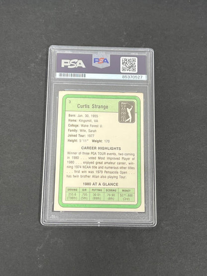 1981 Donruss PGA Tour #3 Curtis Strange Signed Card Auto PSA Slabbed Golf