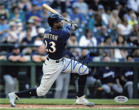 Keon Broxton Signed 8x10 Photo PSA Milwaukee Brewers