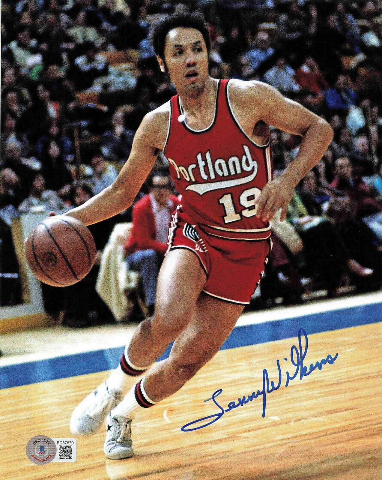 LENNY WILKENS signed 8x10 photo BAS Beckett Portland Trailblazers Autographed