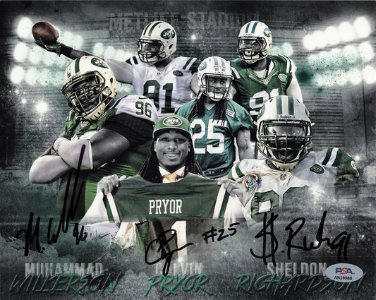 Sheldon Richardson, Alvin Pryor, and Muhammad Wilkerson signed 8x10 photo PSA/DN