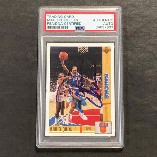 1991-92 Upper Deck #281 Maurice Cheeks Signed Card AUTO PSA Slabbed Knicks