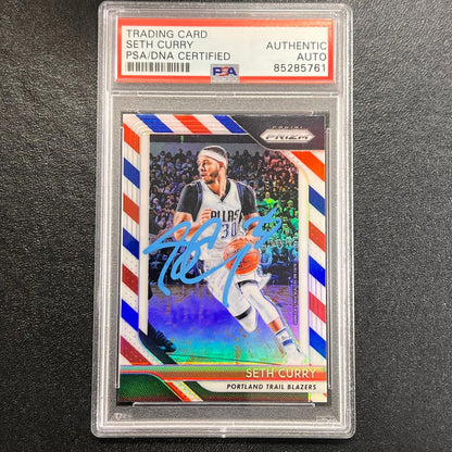 2018-19 Panini Prizm #131 Seth Curry Signed Card AUTO PSA Slabbed Portland Trail