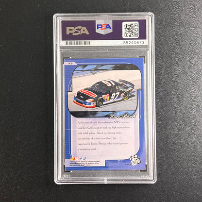 2002 PressPass #R5 Kurt Busch Signed Card AUTO PSA Slabbed Nascar