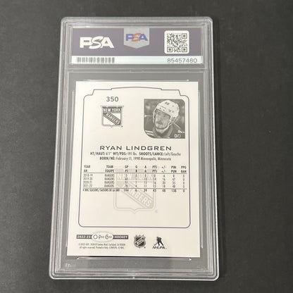 2022-23 O-Pee-Chee #350 Ryan Lindgren signed card PSA Auto 10