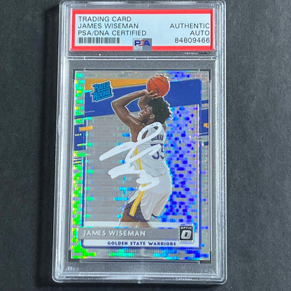 2020 Panini Hoops #152 Green Pulsar JAMES WISEMAN Signed Card PSA Slabbed RC War