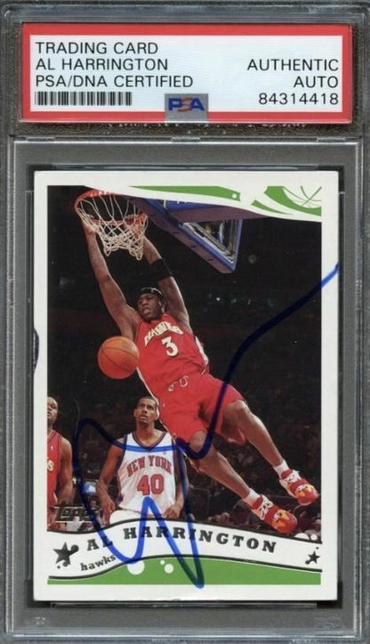 2005 Topps #103 Al Harrington Signed Card AUTO PSA Slabbed