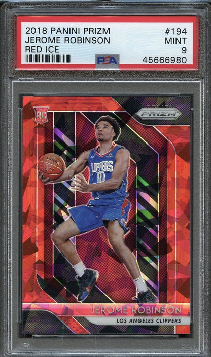 2018 Panini Prizm #194 Jerome Robinson Red Ice Prizm PSA 9 Mint RC