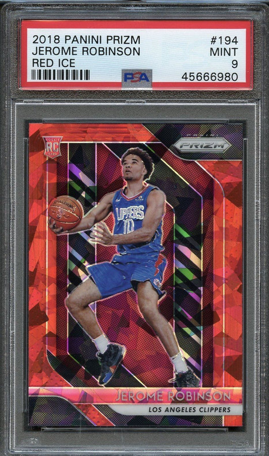 2018 Panini Prizm #194 Jerome Robinson Red Ice Prizm PSA 9 Mint RC