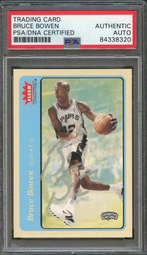 2004-05 Fleer Tradition #148 Bruce Bowen Signed Card AUTO PSA Slabbed Spurs