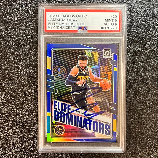2020 Panini Donruss Optic Elite Dominators-Blue #20 Jamal Murray Signed Mint 9 A