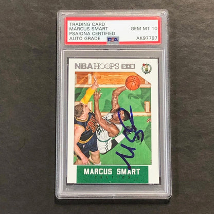 2015-16 NBA Hoops #114 Marcus Smart Signed Card PSA AUTO 10 Celtics