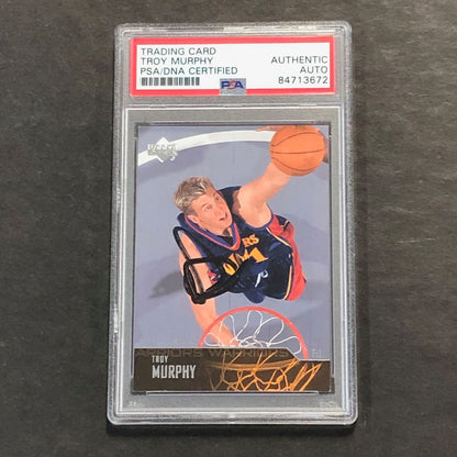 2003-04 Upper Deck #76 Troy Murphy Signed Card PSA Slabbed Warriors