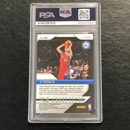 2018-19 Panini Prizm Pink Ice #239 J.J. Redick Signed Card AUTO 10 PSA Slabbed 7