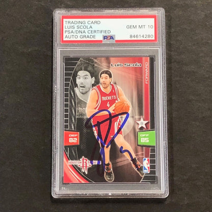 2009-10 Panini Adrenalyn XL #81 Luis Scola Signed Card AUTO 10 PSA/DNA Slabbed R