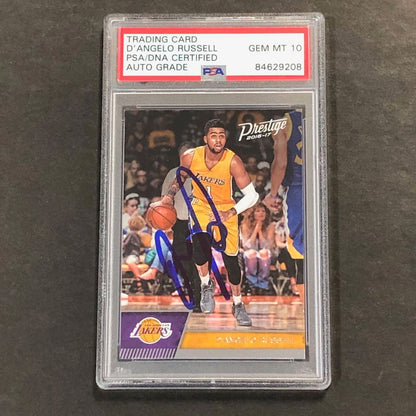 2016-17 Panini Prestige #138 D'Angelo Russell Signed Card AUTO 10 PSA Slabbed La