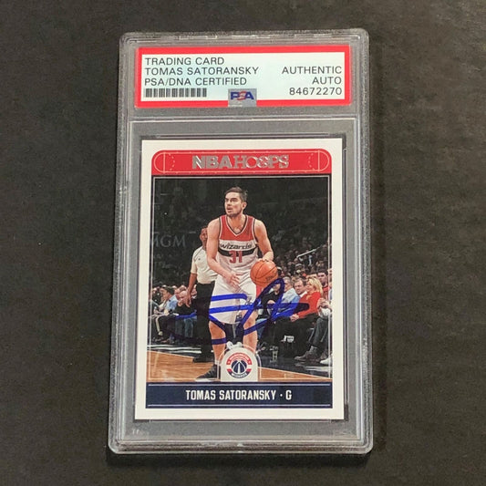 2017-18 NBA Hoops #92 Tomas Satoransky Signed Card AUTO PSA Slabbed Wizards