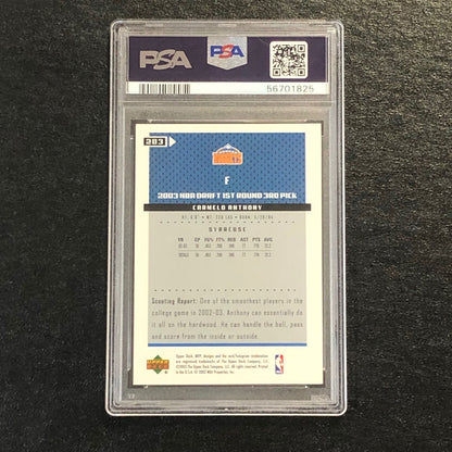 2003 Upper Deck MVP #203 Carmelo Anthony PSA 9 Mint RC Nuggets