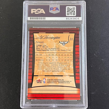 2004-05 Fleer #33 Al Harrington Signed Card AUTO PSA Slabbed Hawks