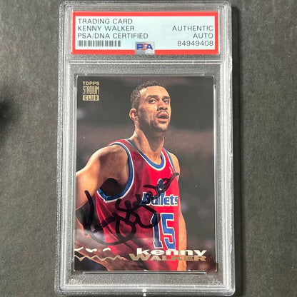 1993-94 Topps Stadium Club #280 Kenny Walker Signed Card AUTO PSA Slabbed Bullet