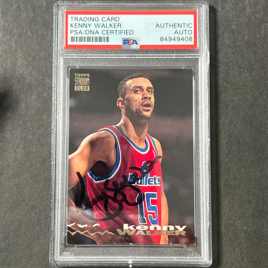 1993-94 Topps Stadium Club #280 Kenny Walker Signed Card AUTO PSA Slabbed Bullet