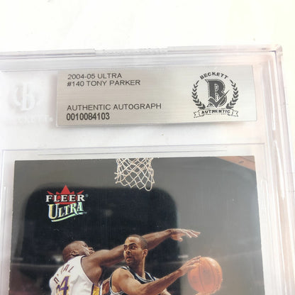 2003-04 Fleer Ultra Tony Parker Signed AUTO #140 BAS BGS Beckett Slabbed Autogra