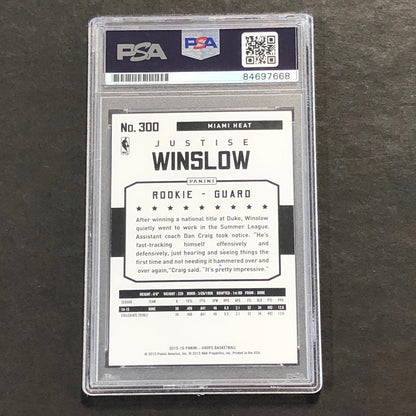 2015-16 NBA Hoops #300 Justice Winslow Signed Card PSA/DNA Slabbed RC Heat