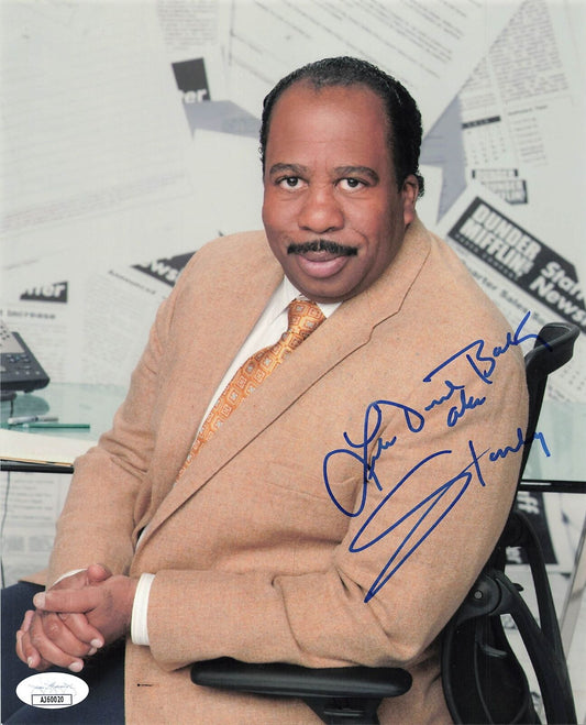 Leslie David Baker signed 8x10 photo JSA Actor Autographed