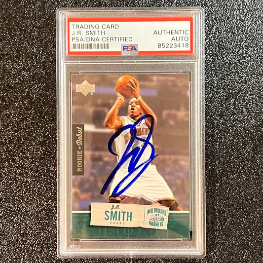2005-06 Upper Deck Rookie Debut #62 J.R. Smith Signed Card AUTO PSA Slabbed RC H