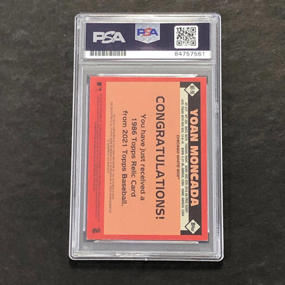 2021 Topps 1986 Relics #86R-YM Yoan Moncada Signed Card PSA Slabbed Auto White S