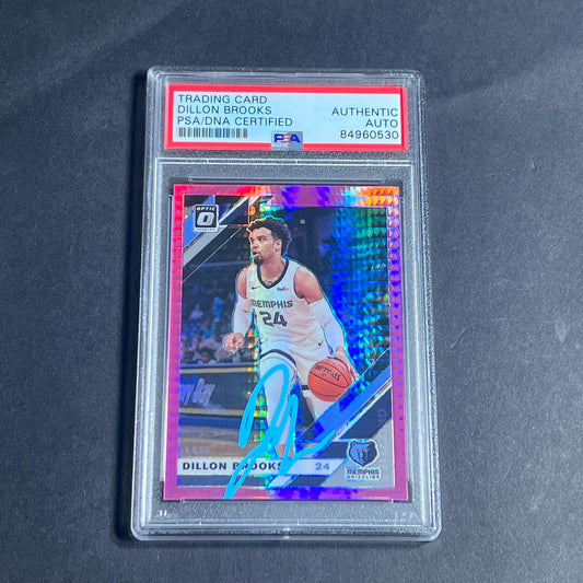 2019-20 Panini Donruss Optic #140 Dillon Brooks Signed Card AUTO PSA Slabbed Gri