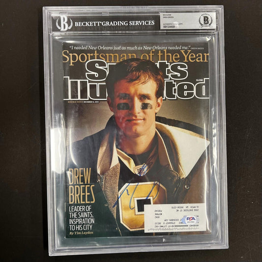 Drew Brees Signed SI Magazine Beckett Sports Illustrated Saints