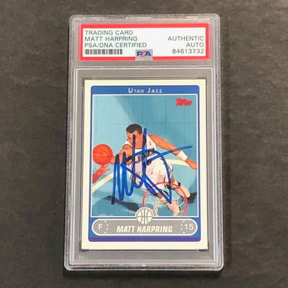 2006-07 Topps #194 Matt Harpring Signed Card AUTO PSA Slabbed Jazz