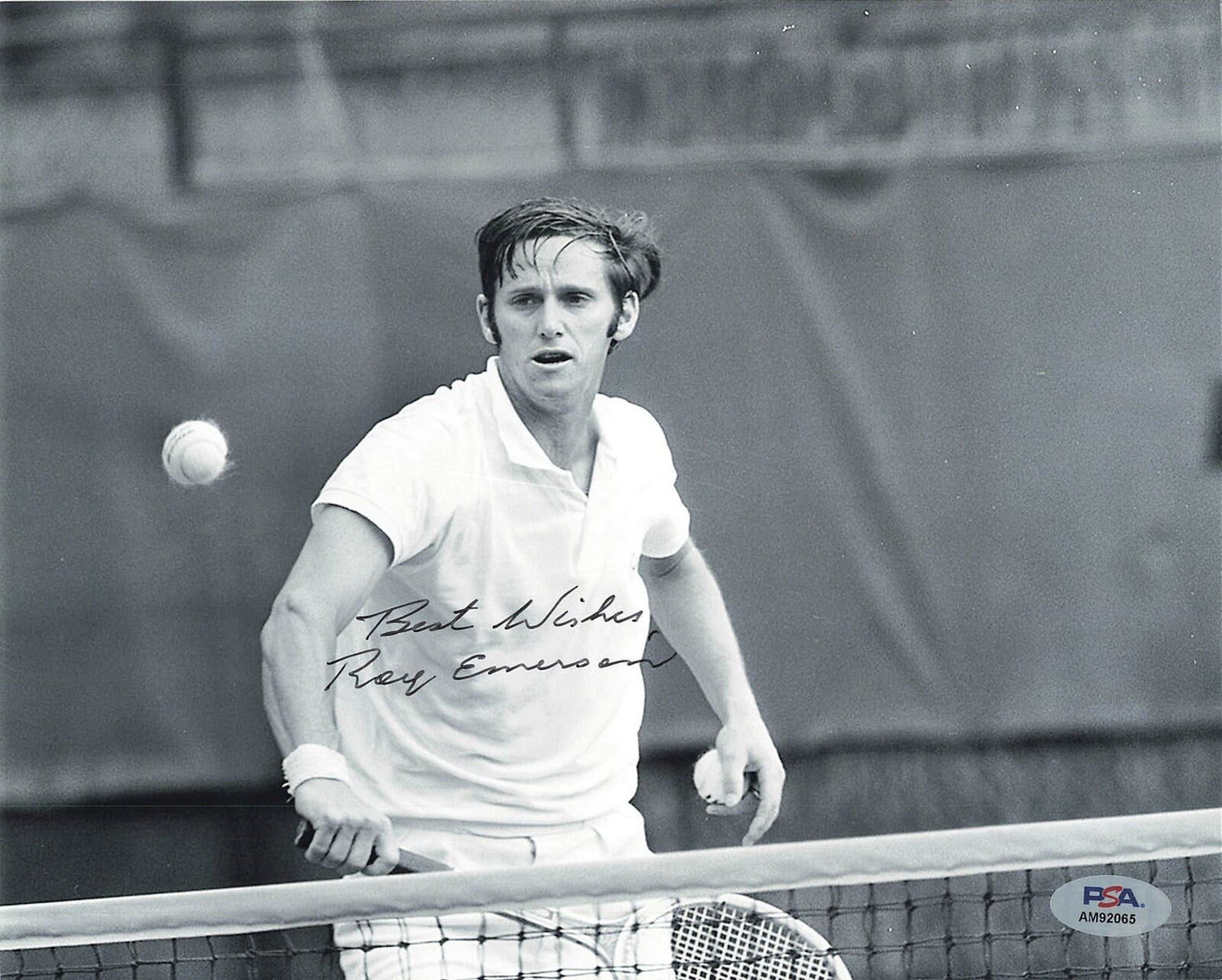 Roy Emerson Signed 8x10 Photo PSA Tennis