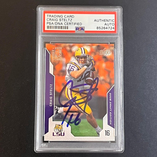 2008-09 Topps Upper Deck NFL Draft Edition #19 Craig Steltz RC signed card PSA/D