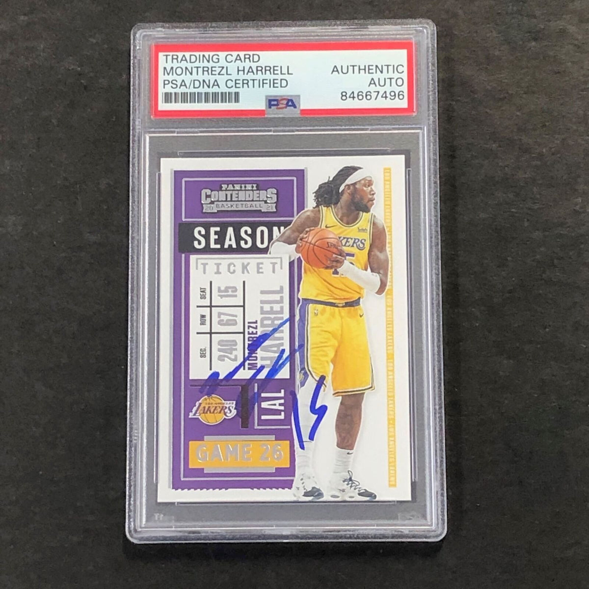 2020-21 NBA Panini Contenders #91 Montrezl Harrell Signed Card AUTO PSA Slabbed