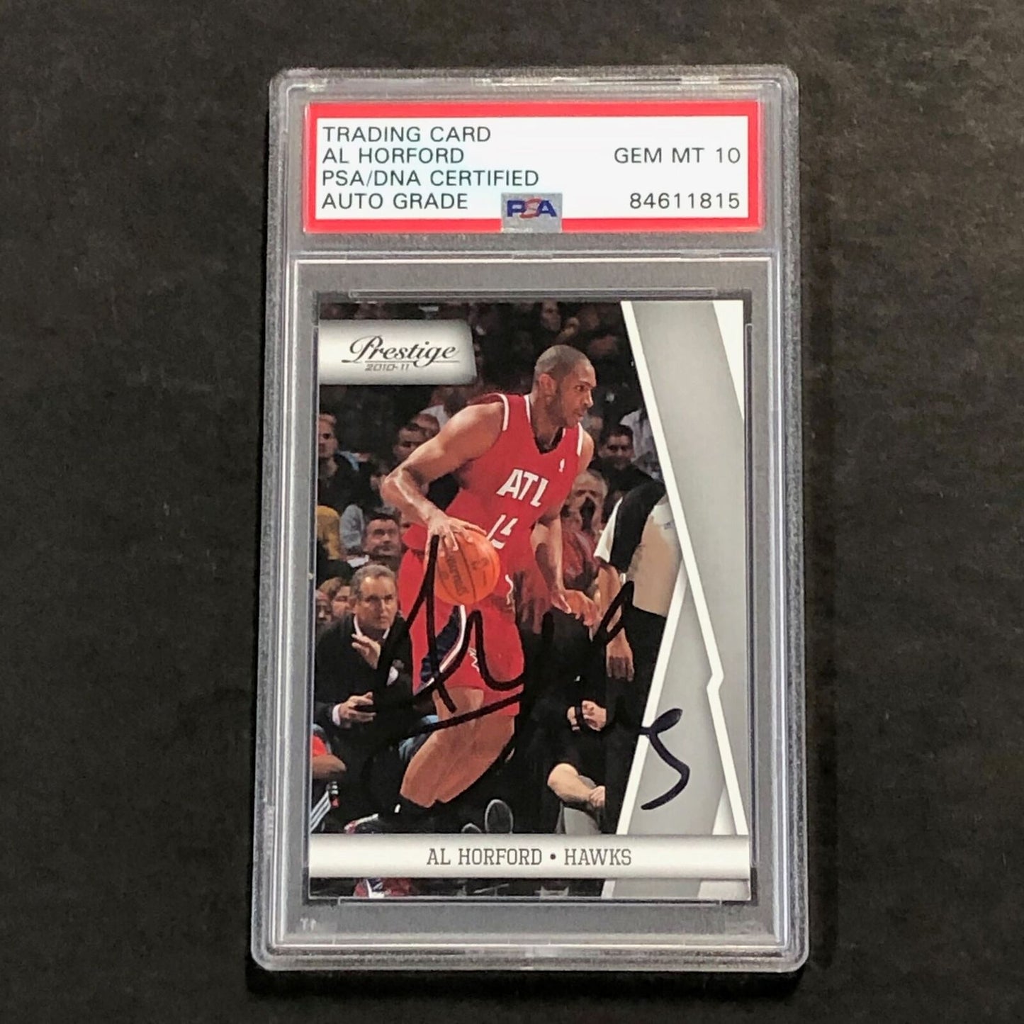 2010-11 Panini Prestige #1 Al Horford Signed Card AUTO 10 PSA Slabbed Hawks