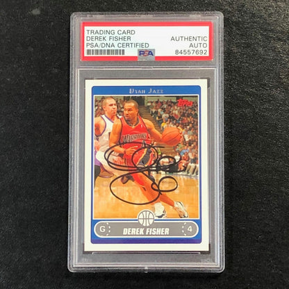 2006 Topps #138 Derek Fisher Signed Card AUTO PSA Slabbed Jazz