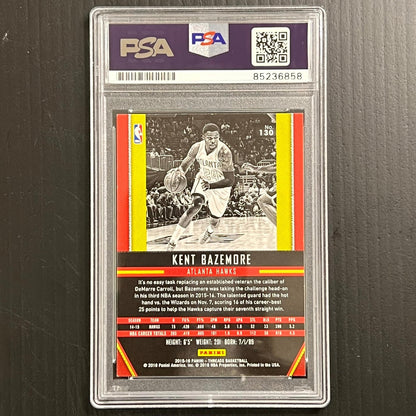 2015-16 Panini Threads #130 Kent Bazemore Signed Card AUTO PSA Slabbed Hawks