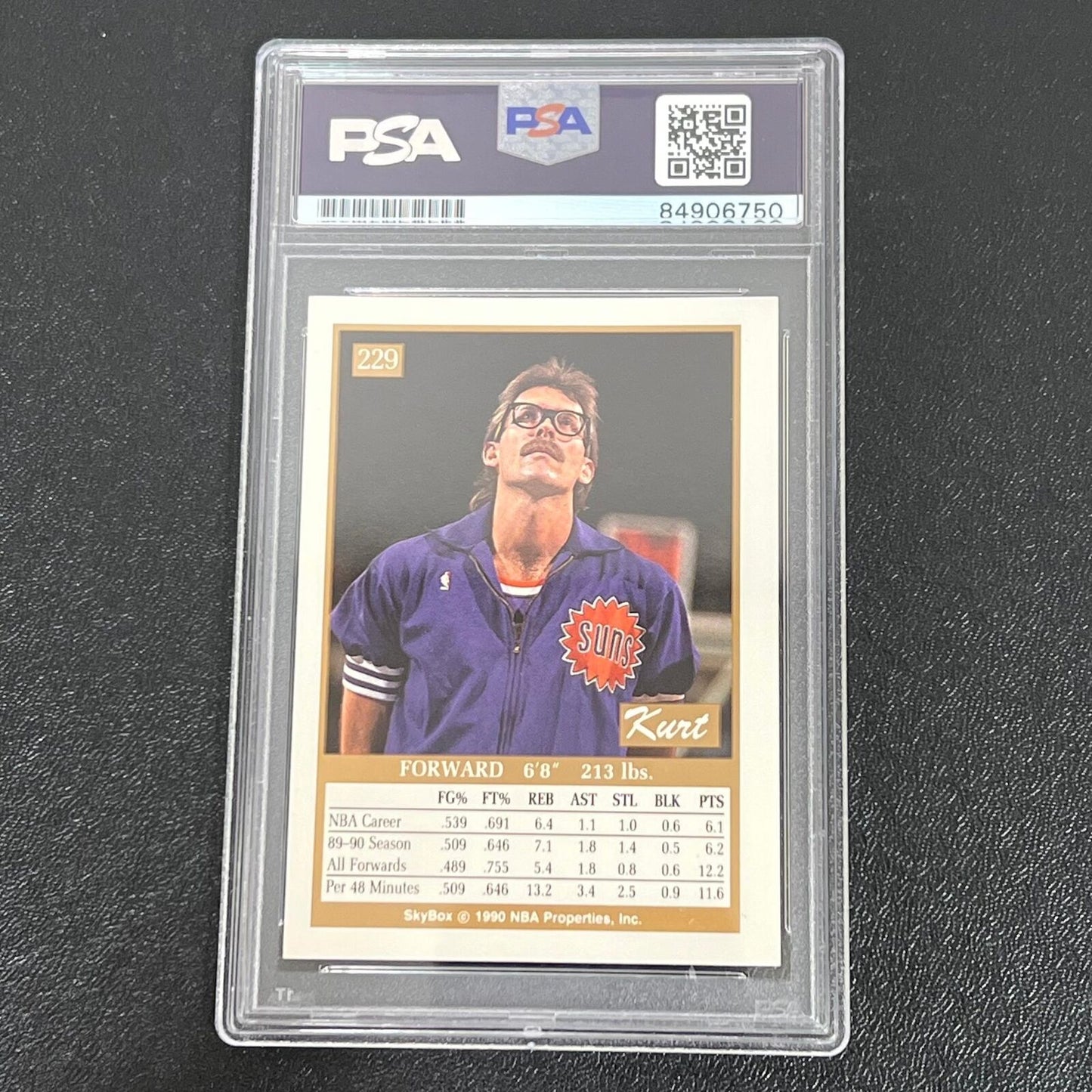 1990-91 NBA Skybox #229 Kurt Rambis Signed Card Auto 10 PSA Slabbed