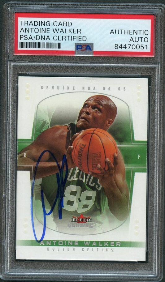 2004-05 Fleer Genuine #18 Antoine Walker Signed Card AUTO PSA Slabbed Boston Cel