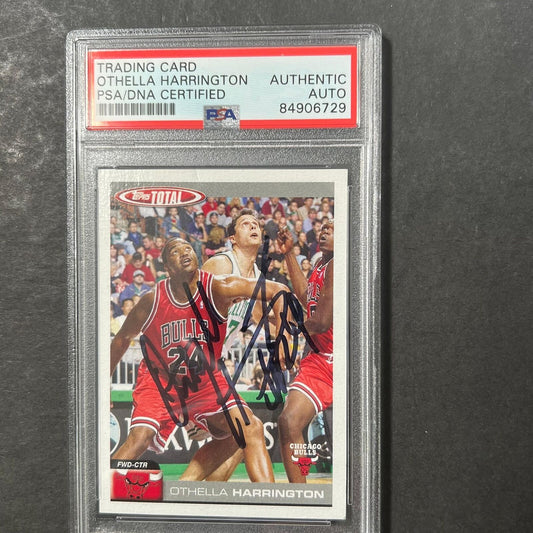 2004-05 Topps Total #160 Othella Harrington Signed Card AUTO PSA Slabbed Bulls