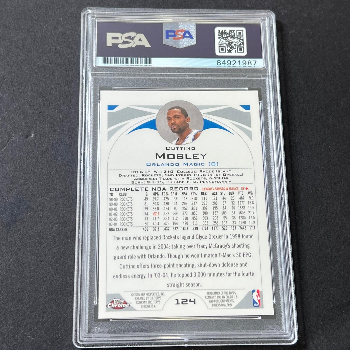 2004-05 Topps Chrome #124 Cuttino Mobley Signed Card AUTO 10 PSA Slabbed Magic