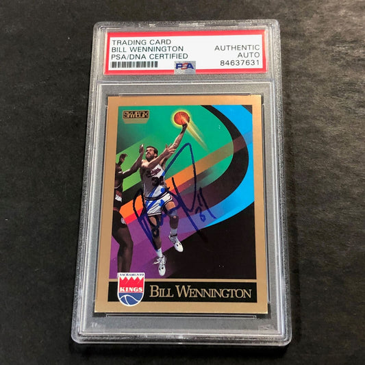 1990-91 Skybox #412 Bill Wennington Signed Card Auto PSA Slabbed Kings