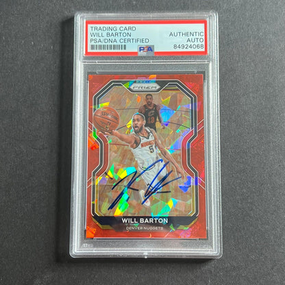 2020-21 Panini Prizm #79 Will Barton Signed Card AUTO PSA Slabbed Nuggets
