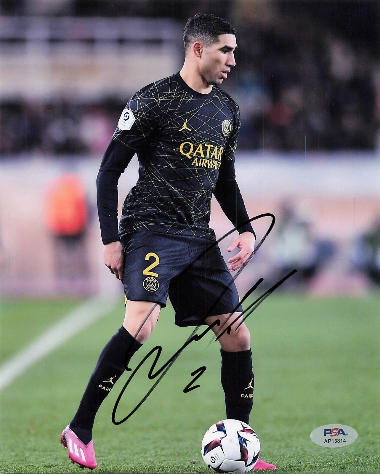 Achraf Hakimi Signed 8x10 Photo PSA PSG Soccer